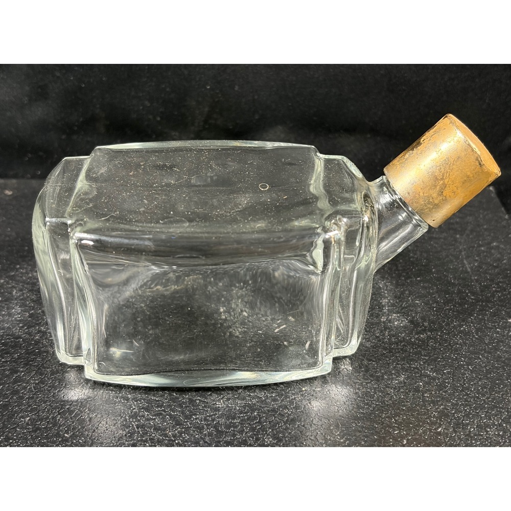Vintage Garnier Enghien-Paris Glass Liqueur Bottle Art Deco French Decanter Cap